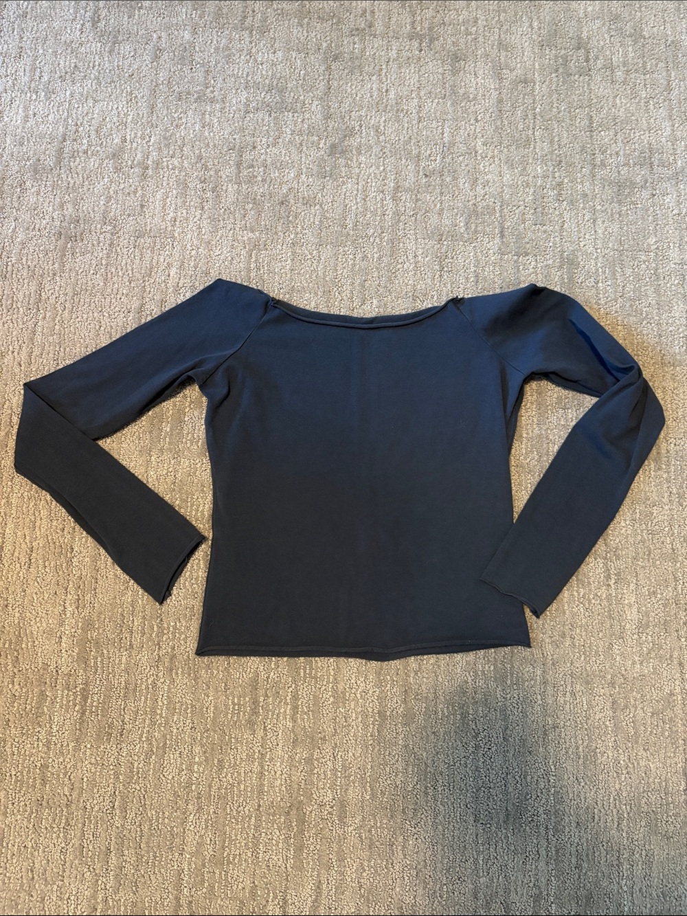 Brandy Melville Navy Long Sleeve Boatneck Top